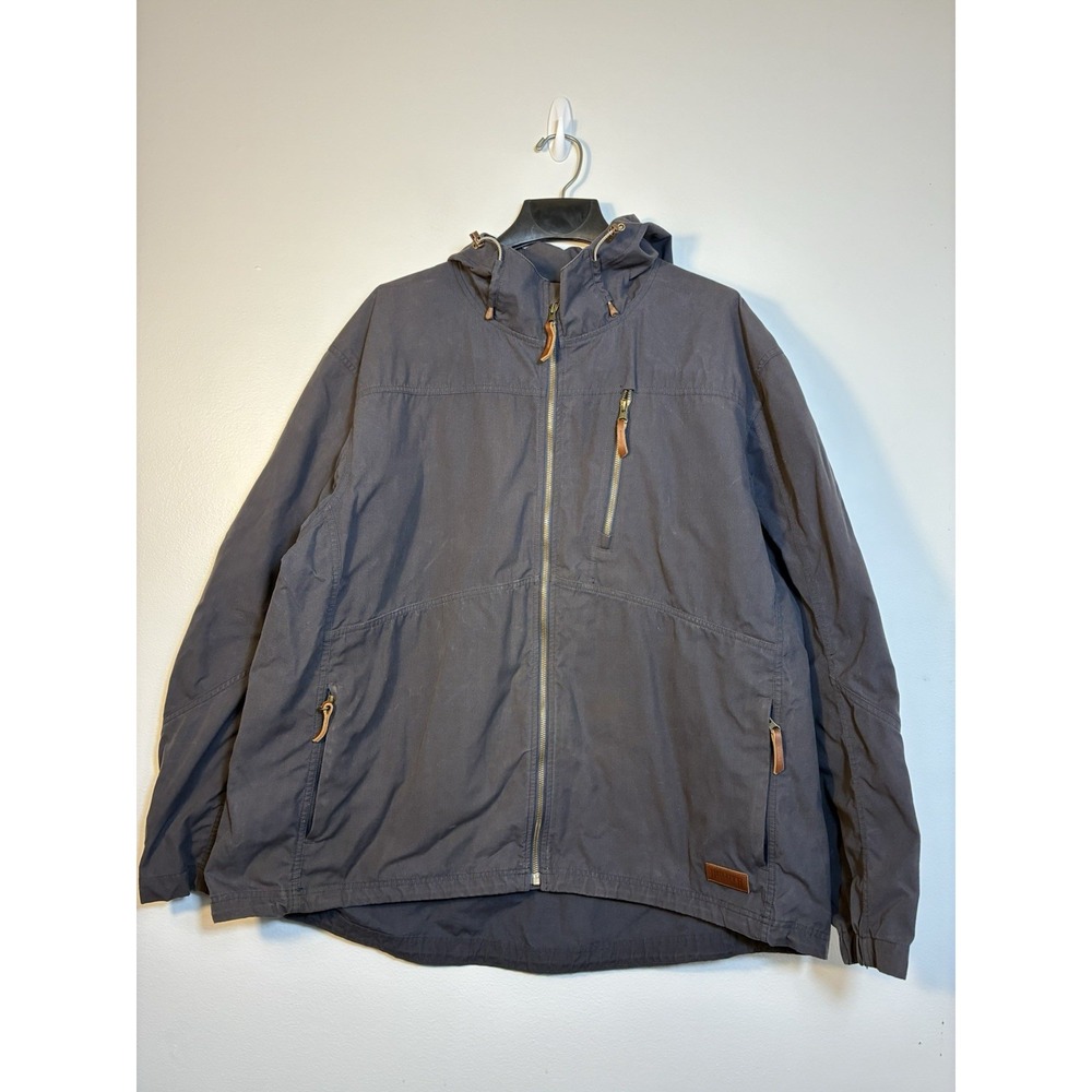 Duluth trading Company Full Zip Jacket Men's 2XL Gray Pockets Hooded Outdoor